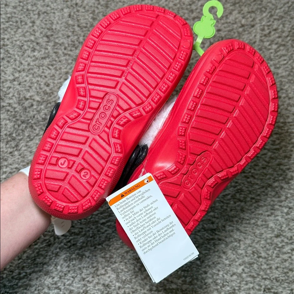 Kids Christmas Lined Crocs Santa Claus‎ Size 2